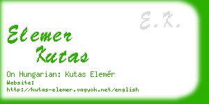 elemer kutas business card